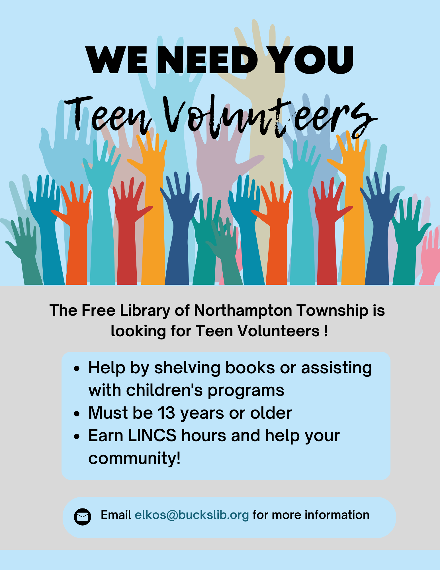 Teen Volunteering – Free Library of Northampton Township